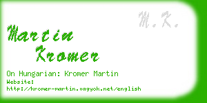 martin kromer business card